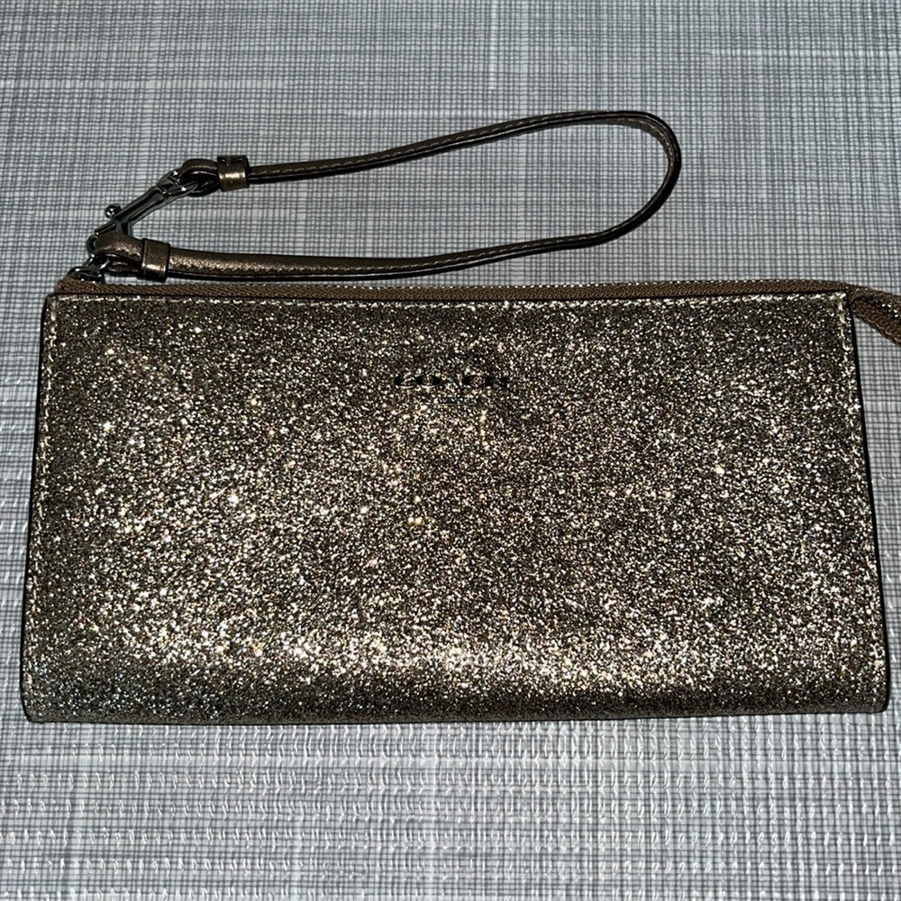 COACH gold wristlet - Picture 2 of 12
